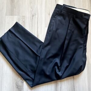 Canali Super 150s Exclusive Pure Wool Black Dress Trousers Mens Sz 40x28
